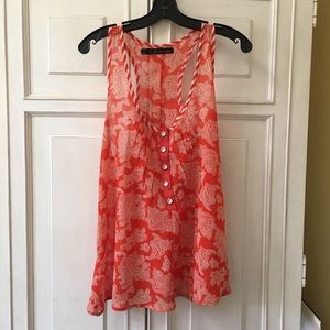 Patterson J. Kincaid orange tank top size medium